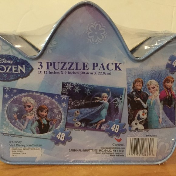 New -3 Frozen/Disney Jigsaw Puzzles-Decorative Tin - Picture 3 of 3